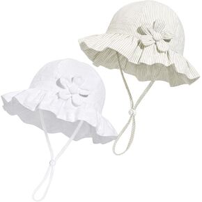 Baby Girl Wide Brim Bucket Hats with UPF 50+ Outdoor Adjustable Beach Hat with Sun Hat in Kuwait