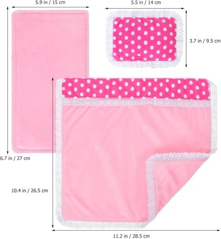 TOYANDONA 18 Inch Doll Bedding Set Miniature Dollhouse Accessories Includes Comforter Pillow Mattress for Doll Beds and Cribs Imaginative Play in Saudi Arabia