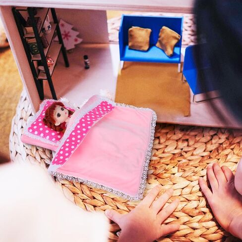TOYANDONA 18 Inch Doll Bedding Set Miniature Dollhouse Accessories Includes Comforter Pillow Mattress for Doll Beds and Cribs Imaginative Play in Saudi Arabia