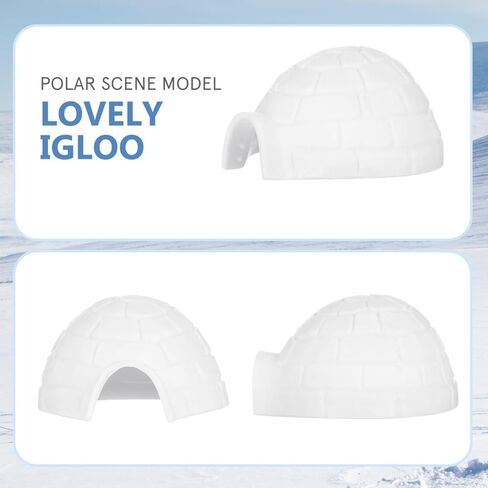 Amosfun Mini Igloo Toys: 6pcs Small Ice House Models Penguin Polar Bear Igloo Polar Animals Houses Toy Cake Toppers Micro Landscape Decoration 1.6" x 1.1" in Saudi Arabia
