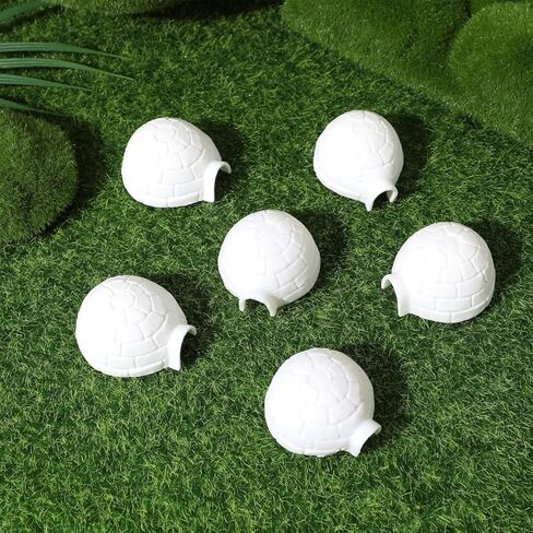 Amosfun Mini Igloo Toys: 6pcs Small Ice House Models Penguin Polar Bear Igloo Polar Animals Houses Toy Cake Toppers Micro Landscape Decoration 1.6" x 1.1" in Saudi Arabia