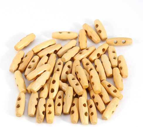 50pcs Wooden Horn Buttons, Polished Thorn Free 2 Holes Sewing Buttons for Jackets Coats, with Unique Lightweight Design for Clothing Luggage in Saudi Arabia