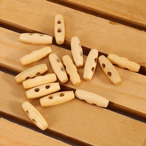 50pcs Wooden Horn Buttons, Polished Thorn Free 2 Holes Sewing Buttons for Jackets Coats, with Unique Lightweight Design for Clothing Luggage in Saudi Arabia