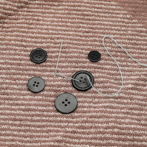 100 pcs Black Buttons for Crafts,5 Sizes Mixed Round Sewing Buttons for Clothes,Suitable for for DIY Crafts,Coats,Shirts,Pants,Shorts in Saudi Arabia