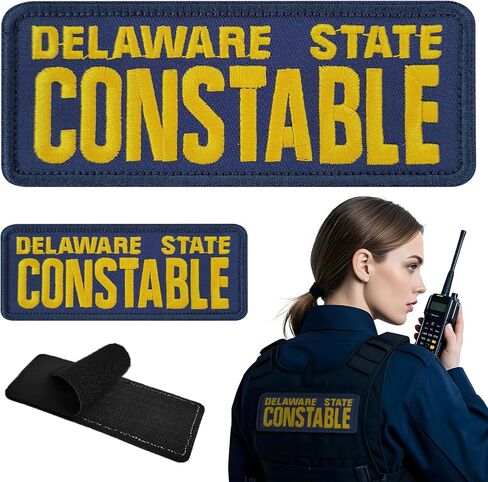 2 Pieces Police Patch, Hook and Loop Police Embroidery Patch for Vest Uniforms Jacket Back Panel (One Large & One Small, Gold) in Kuwait