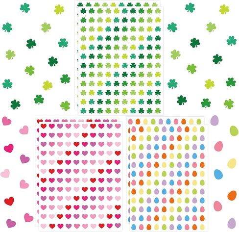 2880 Pcs Valentine‘s Day St. Patrick's Day Easter Mini Stickers Heart Shamrock Easter Egg Self-Adhesive Sticker Decals for Envelopes Scrapbook DIY Craft Holiday Party Decor, 0.5 Inch in Saudi Arabia