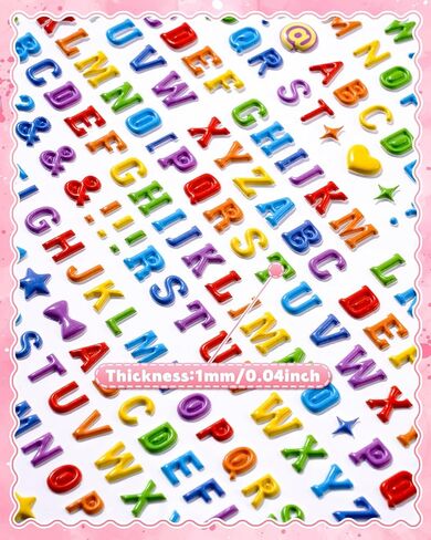 EORTA 4 Sheets 3D Puffy Letter Stickers, Self-Adhesive Scrapbooking Alphabet Supplies for DIY Crafts, Calendar, Scrapbooks, Planner, Journal, Laptop, Phone Case Decoration in Saudi Arabia