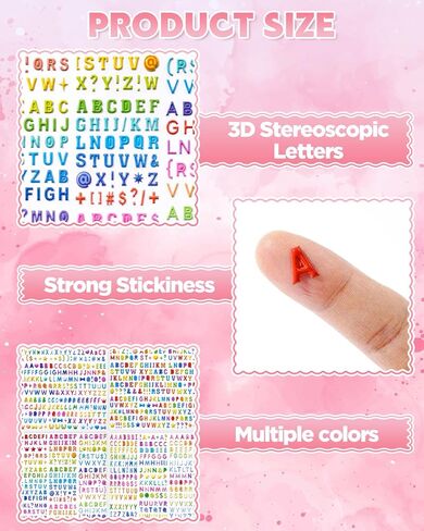 EORTA 4 Sheets 3D Puffy Letter Stickers, Self-Adhesive Scrapbooking Alphabet Supplies for DIY Crafts, Calendar, Scrapbooks, Planner, Journal, Laptop, Phone Case Decoration in Saudi Arabia