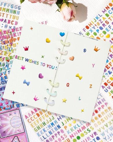 EORTA 4 Sheets 3D Puffy Letter Stickers, Self-Adhesive Scrapbooking Alphabet Supplies for DIY Crafts, Calendar, Scrapbooks, Planner, Journal, Laptop, Phone Case Decoration in Saudi Arabia