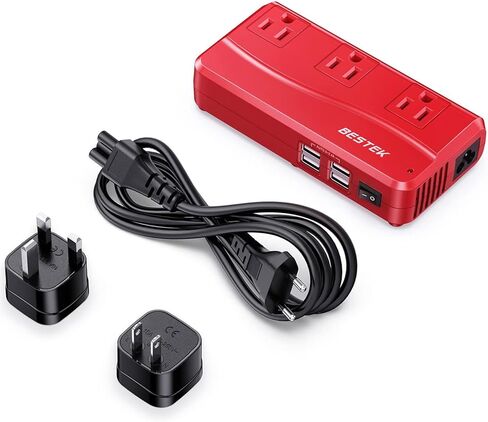 BESTEK Universal Travel Adapter 220V to 110V Converter | Voltage Converter US to Europe with 0-2.4A 4 Port USB Charging and UK/AU/US/EU Worldwide Plug Adapter in Kuwait