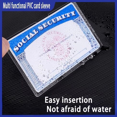 10PCS PVC Card Sleeves 10 Pack Thickened Waterproof Soft Transparent Holders for Social Security Medicare Credit ID Transit Cards, 10PCS in Saudi Arabia