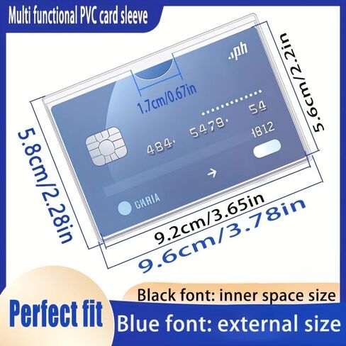 10PCS PVC Card Sleeves 10 Pack Thickened Waterproof Soft Transparent Holders for Social Security Medicare Credit ID Transit Cards, 10PCS in Saudi Arabia