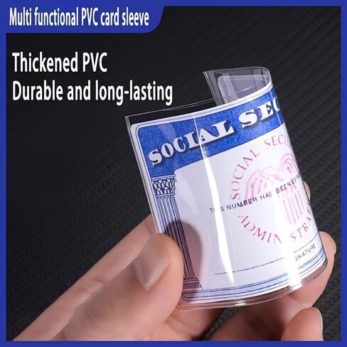 10PCS PVC Card Sleeves 10 Pack Thickened Waterproof Soft Transparent Holders for Social Security Medicare Credit ID Transit Cards, 10PCS in Saudi Arabia