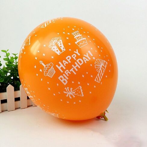 PeStary 100 قطعة 12 بوصة بالونات اللاتكس عيد ميلاد سعيد مطبوعة قوس قزح كاندي حفلة عيد ميلاد بالون Globos 10 ألوان in Kuwait