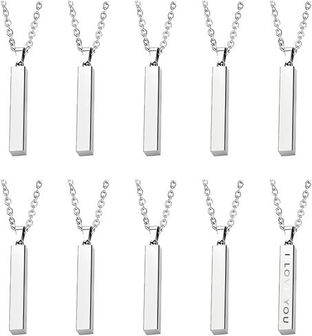 Engravable Blanks Pendants Stainless Steel Rectangle Necklace Laser Engraving Blanks Personalized Jewelry Gifts for DIY Birthday Christmas Anniversary in Saudi Arabia