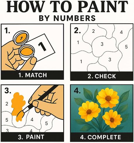 EnLvYY Monarch Butterfly on Daisies Paint by Numbers for Adults 16x20 Inch, DIY Unframed Kit, Nature Scene with Colorful Butterfly and Wildflowers, Gift for Nature Lovers in Saudi Arabia