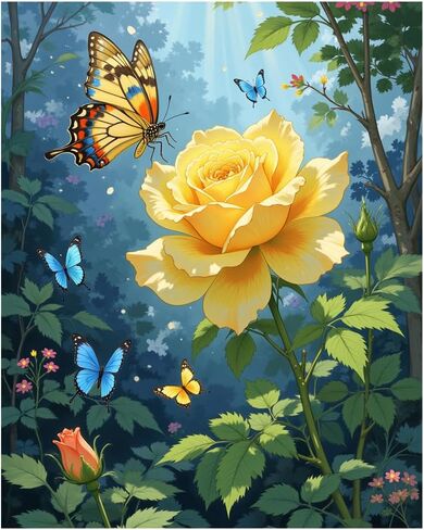 EnLvYY Monarch Butterfly on Daisies Paint by Numbers for Adults 16x20 Inch, DIY Unframed Kit, Nature Scene with Colorful Butterfly and Wildflowers, Gift for Nature Lovers in Saudi Arabia