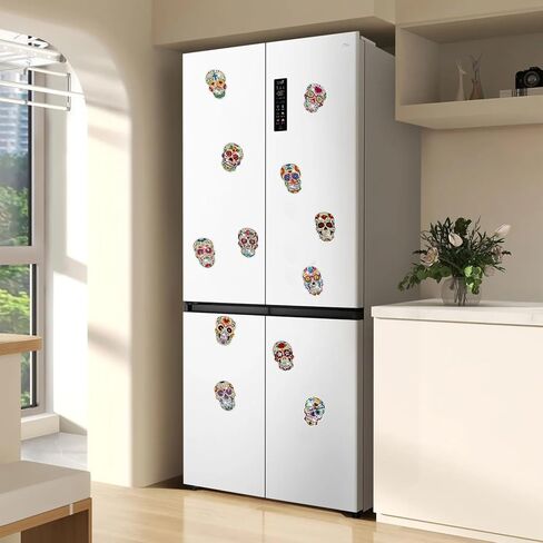 Lemitung 12 Pcs Skull Diamond Painting Magnets, DIY Magnetic Fridge Décor, Strong Magnetic Diamond Art Stickers for Adults and Home Decoration in Saudi Arabia