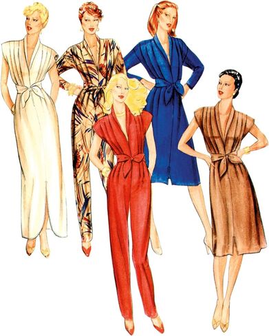 Butterick B7036U5 Vintage 1968's Misses' Loose-Fitting Straight-Legged Jumpsuit, Dress and Sash Sewing Pattern Packet, Design Code B7036, Sizes 16-18-20-22-24 in Saudi Arabia