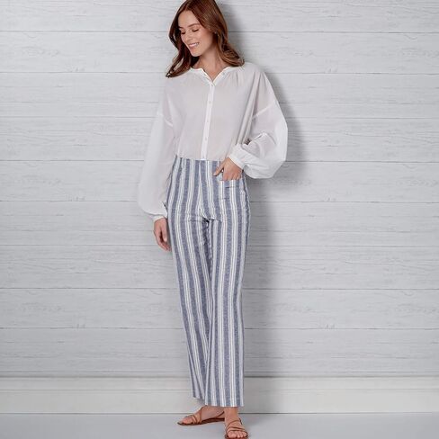 New Look Sewing Pattern N6660 Misses' High Waisted Flared Pants in Two Lengths, A (8-10-12-14-16-18-20), Various in Saudi Arabia
