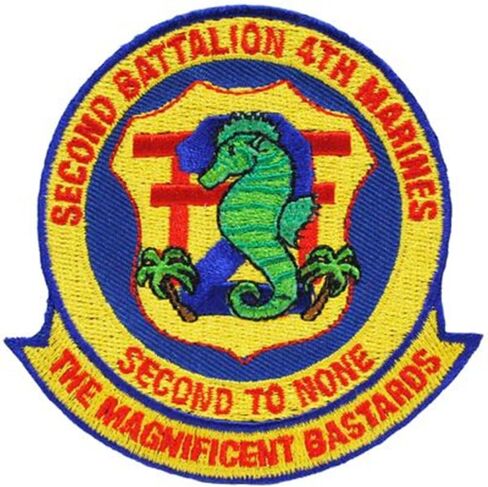 Officially Licensed United States Marine Corps USMC, 2nd Battalion 4th Marines Patch, with Iron-On Adhesive in Saudi Arabia