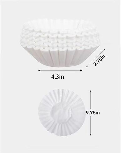 Commercial Coffee Filters 12 Cup Extra Large (300ct) - 9.75" Diameter Unbleached Filters for Bunn Style Machines, Flat Bottom Design Prevents Overflow - Bulk Cold Brew & Restaurant in Saudi Arabia