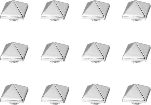 uxcell 12 Pcs Square Spike Studs Rivets 15mm Metal Leather Rivets Rapid Rivet Studs Assortment Kit for DIY Leather Craft Clothing Bags Decorations, Silver in Saudi Arabia