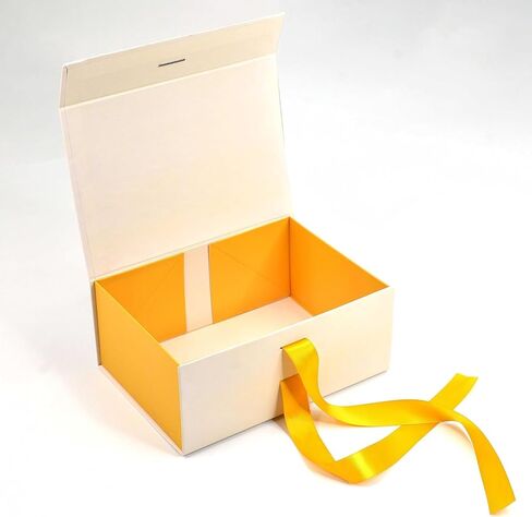 RBS® - Bridesmaid Proposal Gift Boxes with Ribbon Closure 9x6x4 Inches Elegant Empty Gift Box with Lid for Women, Wedding Gift Box for Bridesmaid Presents & Special Occasions (Yellow Flower) in Saudi Arabia