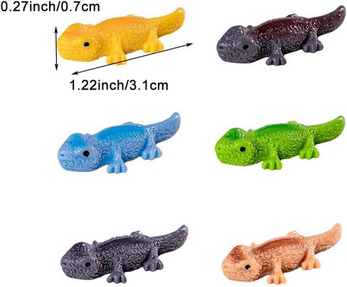 60Pcs Miniature Lizard Figurines Mini Resin Lizards Figures for DIY Birthday Cake Topper Fairy Garden Moss Landscape Dollhouse Party Decorations Easter Crafts in Saudi Arabia
