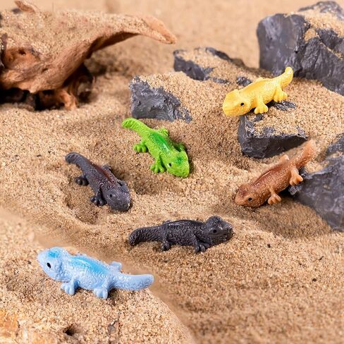 60Pcs Miniature Lizard Figurines Mini Resin Lizards Figures for DIY Birthday Cake Topper Fairy Garden Moss Landscape Dollhouse Party Decorations Easter Crafts in Saudi Arabia