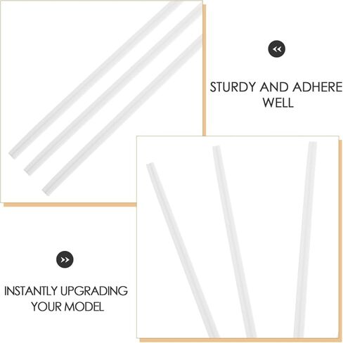 Supvox Miniature Dollhouse Trims: 4 Pcs White Baseboard Edgings - 9.84In Lightweight Decorative Molding for Dollhouse Accessories DIY Crafts Architectural Details in Saudi Arabia