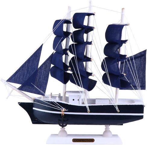 Sailboat Coastal Table Decoration Model Decor Model Wooden Models 1Pc Nautical Decor Sailing for Ocean Theme Party Home Decor Photo Props Sailing Sculpture Blue Large Boat Statue in Saudi Arabia