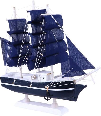 Sailboat Coastal Table Decoration Model Decor Model Wooden Models 1Pc Nautical Decor Sailing for Ocean Theme Party Home Decor Photo Props Sailing Sculpture Blue Large Boat Statue in Saudi Arabia