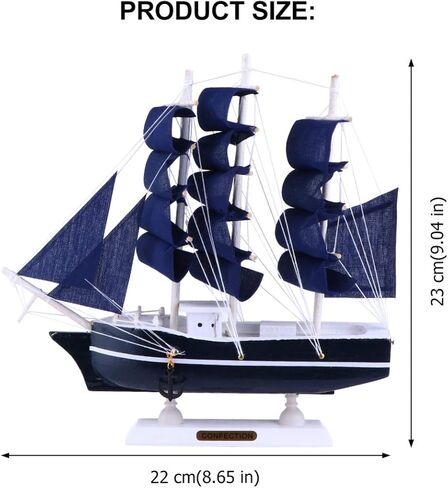 Sailboat Coastal Table Decoration Model Decor Model Wooden Models 1Pc Nautical Decor Sailing for Ocean Theme Party Home Decor Photo Props Sailing Sculpture Blue Large Boat Statue in Saudi Arabia