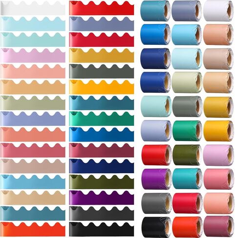 60 Rolls 984 ft Scalloped Bulletin Board Borders Bulk Classroom Borders for Bulletin Board Trim Rolled Decorative Classroom School Office Party Decoration in Saudi Arabia