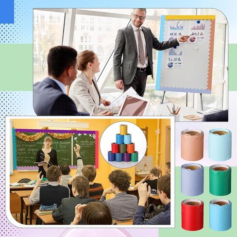 60 Rolls 984 ft Scalloped Bulletin Board Borders Bulk Classroom Borders for Bulletin Board Trim Rolled Decorative Classroom School Office Party Decoration in Saudi Arabia