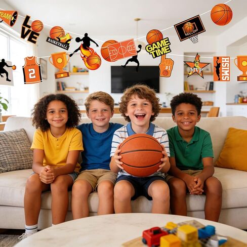 Whaline 48 Pcs Basketball Cutouts Sports Ball Cut-Outs Basketball Player Cardboard Paper Cutting with 100 Pcs Glue Points for DIY Crafts Classroom Bulletin Board in Saudi Arabia