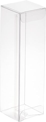 MECCANIXITY Plastic Retail Boxes 1.5"x1.5"x5.4" (38x38x138mm) Gift Box with Protecting Film for Candy, Cookies, Christmas, Wedding, Party Wrapping Clear Pack of 20 in Saudi Arabia