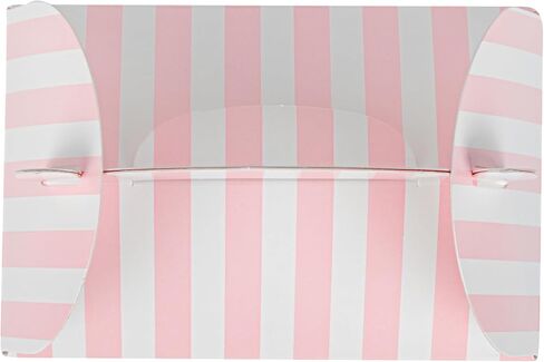 Bio Tek 4 x 2.5 x 2.5 Inch Gable Boxes For Party Favors, 100 Attractive Gift Boxes - Striped Pattern, Pink And White Paper Barn Boxes, Clear PET Window, With Built-In Handle in Saudi Arabia