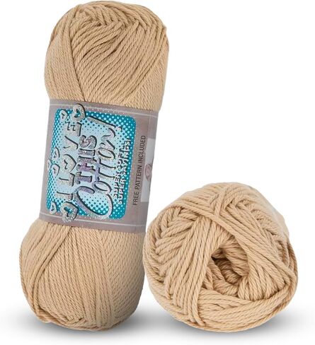 I Love This Cotton Medium Yarn – Soft Skein – 180 Yards of 100% Cotton for Crocheting Blankets, Hats, & More – DIY Handcrafting Accessories, Taupe in Saudi Arabia