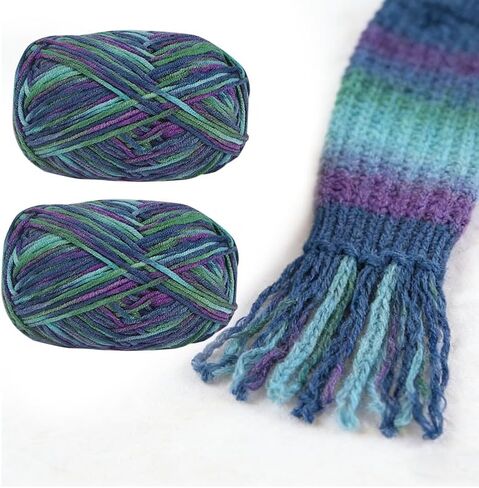 Crochet & Knitting Yarn, #5 Worsted, Soft and Bulky Yarn for Knitting, Crocheting, and Crafts, Cotton-Nylon Blend, 1 Skein(Blue Purple) in Saudi Arabia