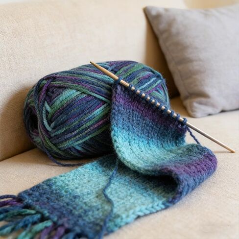 Crochet & Knitting Yarn, #5 Worsted, Soft and Bulky Yarn for Knitting, Crocheting, and Crafts, Cotton-Nylon Blend, 1 Skein(Blue Purple) in Saudi Arabia