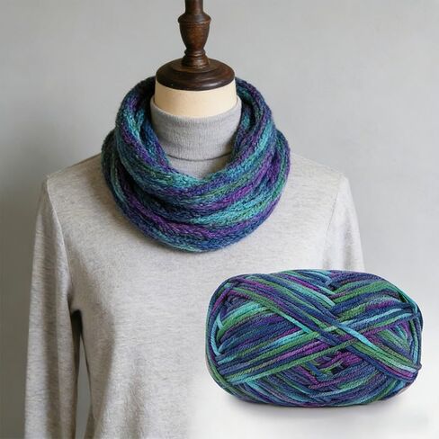 Crochet & Knitting Yarn, #5 Worsted, Soft and Bulky Yarn for Knitting, Crocheting, and Crafts, Cotton-Nylon Blend, 1 Skein(Blue Purple) in Saudi Arabia