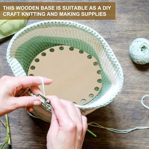 PATIKIL 10" Dia Crochet Basket Bottom, 7Pcs Round Crochet Knitting Wooden Base for DIY Craft Weaving Basket Making Supplies Home Decoration, Poplar Wood in Saudi Arabia