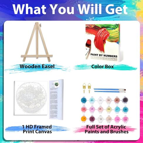 xcemhil Paint by Numbers Kit for Adults with Frame, Succulent Paint by Number for Adults, Adult Paint by Number Kits on Canvas for Gift Home Wall Decor 10x10in in Saudi Arabia