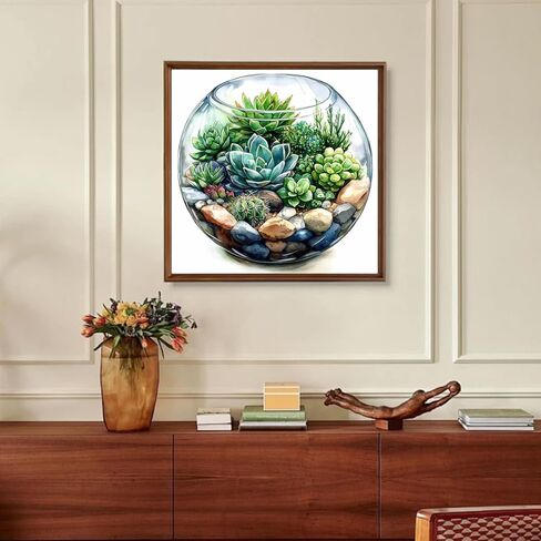xcemhil Paint by Numbers Kit for Adults with Frame, Succulent Paint by Number for Adults, Adult Paint by Number Kits on Canvas for Gift Home Wall Decor 10x10in in Saudi Arabia