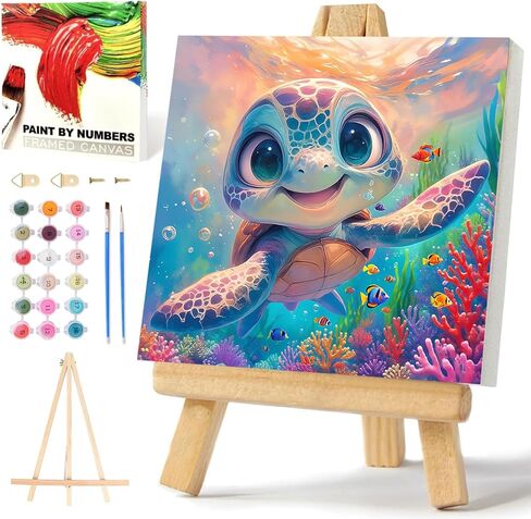 xcemhil Paint by Numbers Kit for Adults with Frame, Succulent Paint by Number for Adults, Adult Paint by Number Kits on Canvas for Gift Home Wall Decor 10x10in in Saudi Arabia