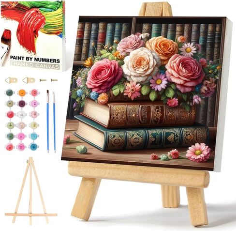 xcemhil Paint by Numbers Kit for Adults with Frame, Succulent Paint by Number for Adults, Adult Paint by Number Kits on Canvas for Gift Home Wall Decor 10x10in in Saudi Arabia