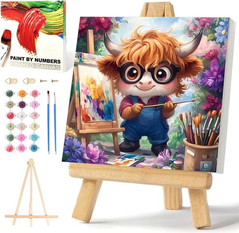 xcemhil Paint by Numbers Kit for Adults with Frame, Succulent Paint by Number for Adults, Adult Paint by Number Kits on Canvas for Gift Home Wall Decor 10x10in in Saudi Arabia