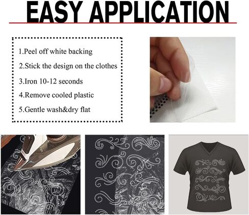 NBEADS Swirl Pattern Iron on Rhinestones Transfer, 11.69x8.27 Inch Heat Transfer Decal Bling Crystal Decals Heat Transfer Patch Clothing Repair Applique for T-Shirt Clothing in Saudi Arabia